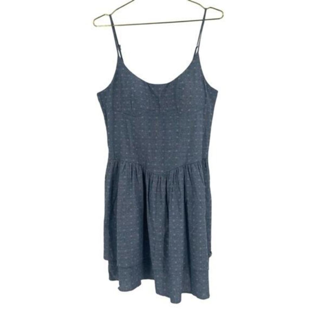 American Rag Chambray Double Ruffle Dress large